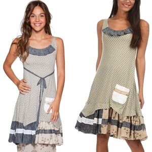 Ian Mosh Shabby Chic Mixed Print Patchwork Dress Size 2 US S